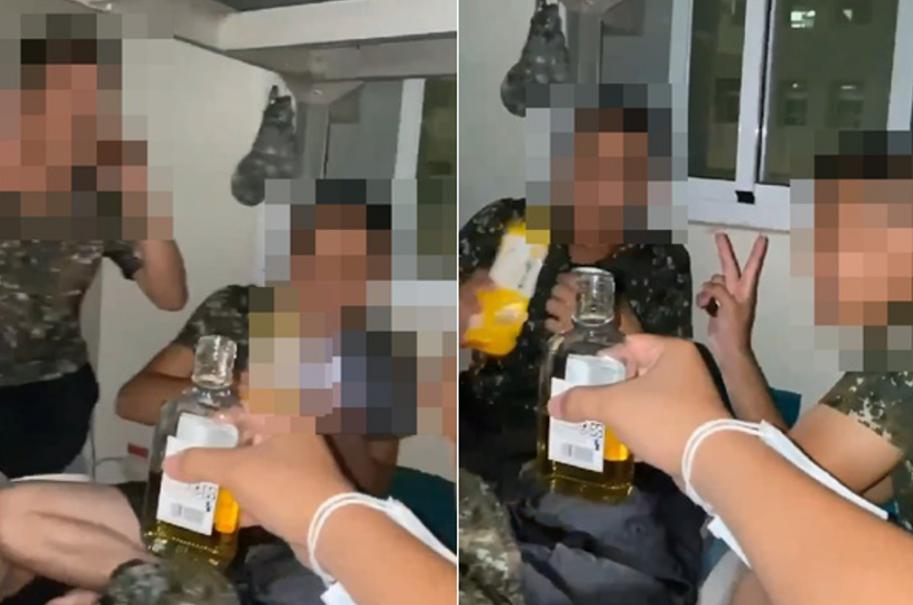 臺軍在宿舍開“飲酒趴”。圖片來源：臺灣“中時新聞網(wǎng)”。