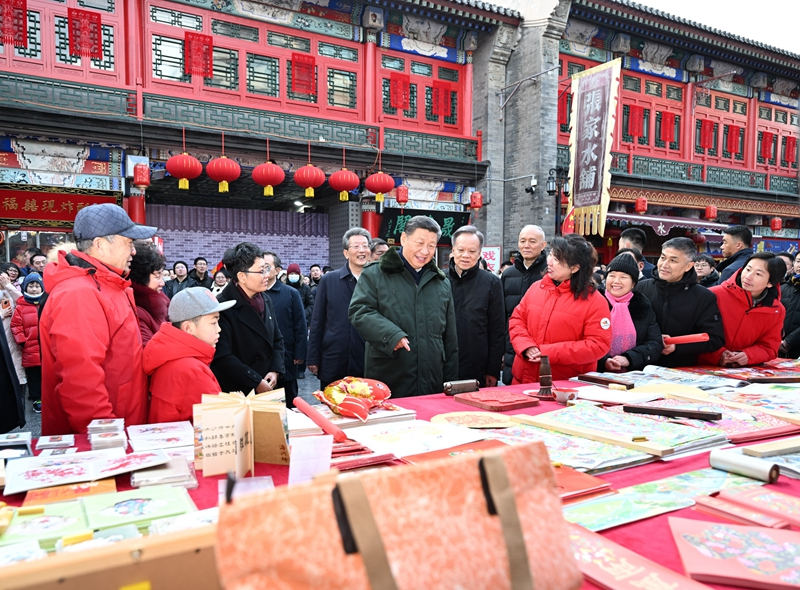 2024年2月1日，習(xí)近平總書記在天津古文化街考察。