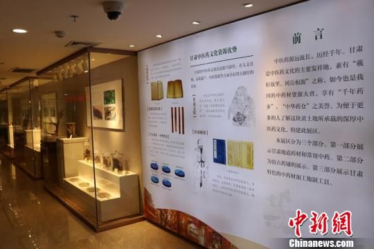 圖為甘肅中醫(yī)藥大學附屬醫(yī)院甘肅省道地藥材展區(qū)。甘肅中醫(yī)藥大學附屬醫(yī)院供圖