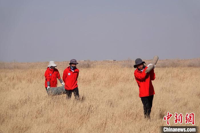 格爾木濕地站建設(shè)過程中，第二次青藏科考中科院空天院分隊隊員化身搬運(yùn)工，在高原上開展體力勞動?！?lt;a target='_blank' href='/'><p  align=