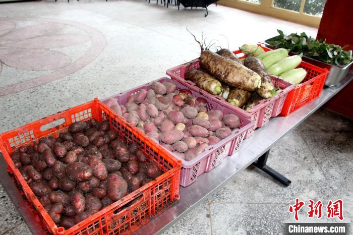 圖為亞東邊檢站“警營菜園”喜獲豐收的蔬菜。　王東東 攝